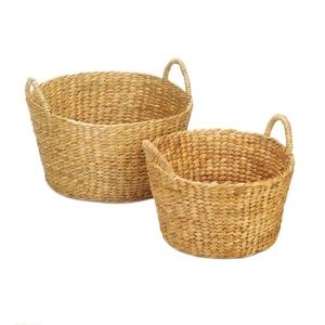 ROUND WICKER BASKET DUO